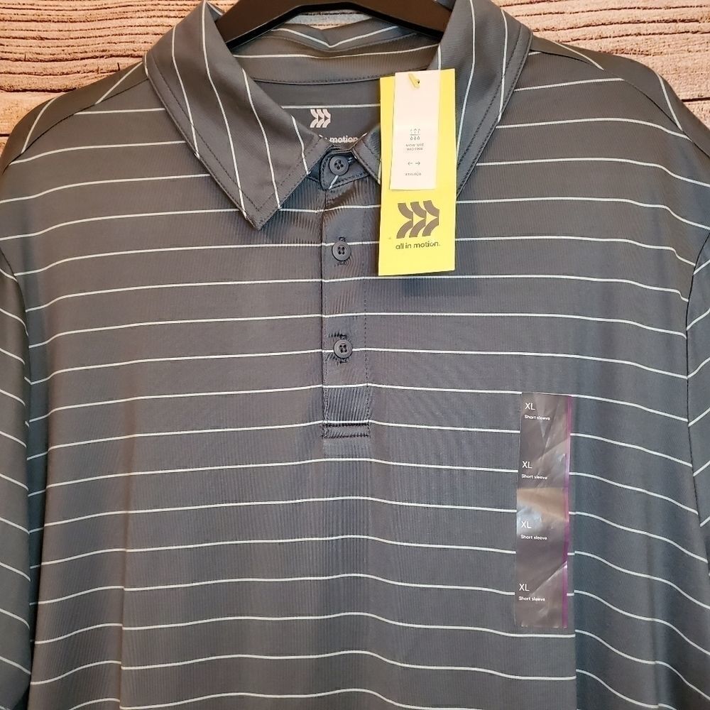 Men's Striped Golf‎ Polo Shirt - All in Motion XL